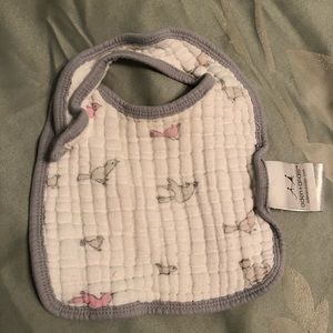Aden + anais pink bird bib
